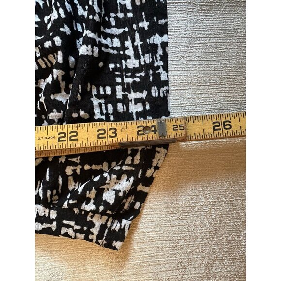 Coldwater Creek Size‎ XS 4/6 Black White Geometric Print 3/4 Sleeve Stretch Ruch - Picture 3 of 9
